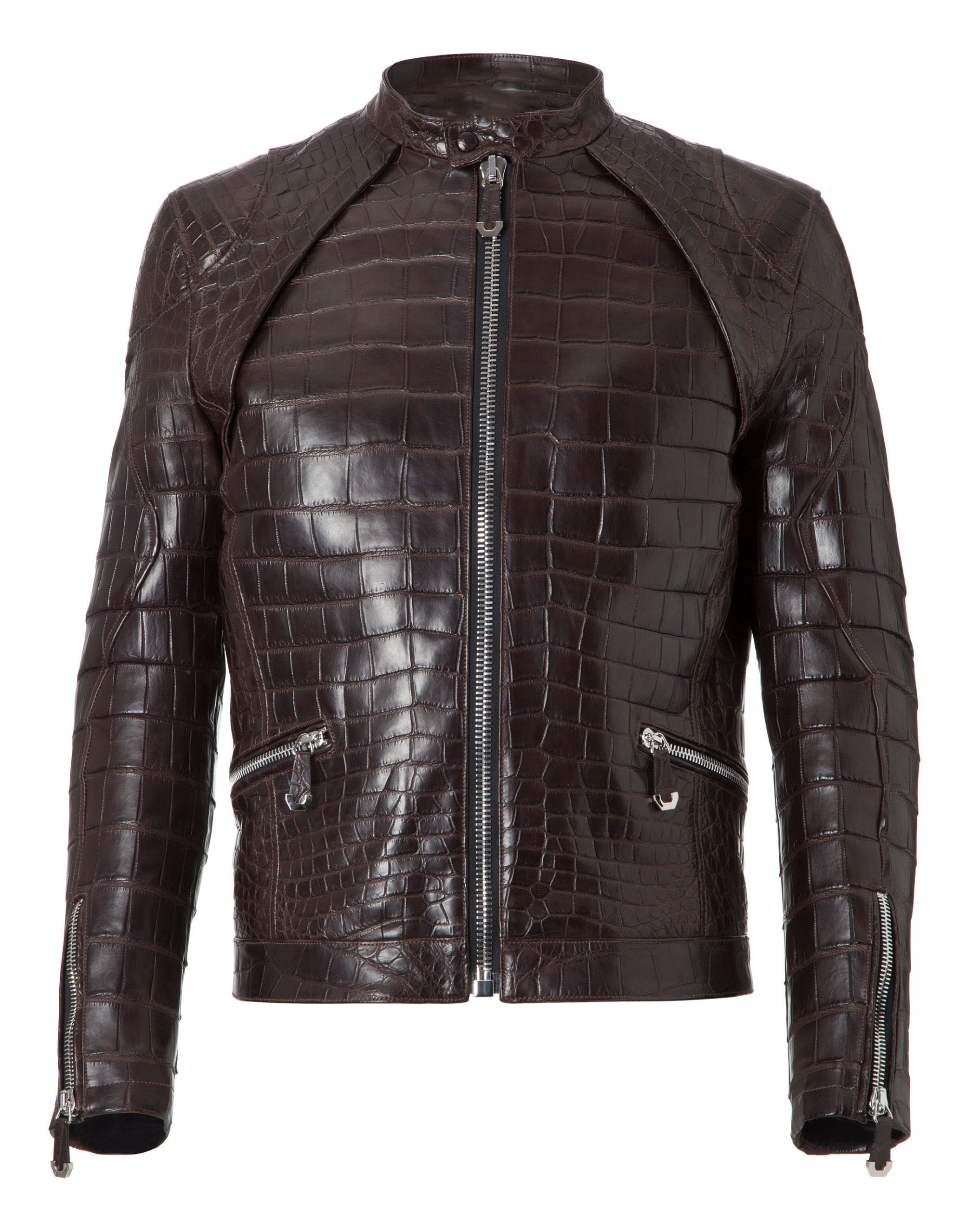 Brown Leather Bomber 