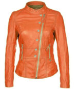 Jemison Leather Sheepskin Buckle Style Jacket