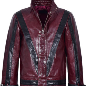 Michael Jackson Red Black Leather Fashion Jacket