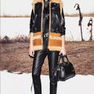 camel-black-shearling-fur-biker-vest