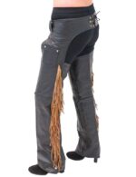 brown-fringe-black-leather-chaps