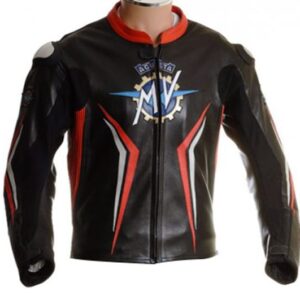 mv augusta race motorcycle leather jacket