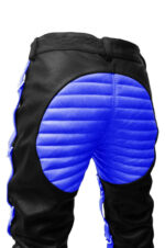 Black Blue Heavy Duty Lace Up Leather Pant