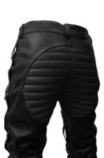 Black Heavy Duty Lace Up Leather Pant