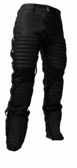 Black Heavy Duty Lace Up Leather Pant