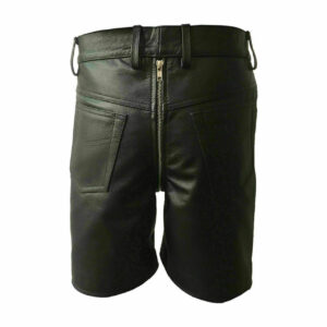 Classic Black Leather Shorts for Men