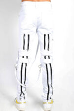 Punk Rave Goth Zipper White Leather Pant
