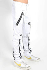 Punk Rave Goth Zipper White Leather Pant