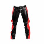 Stylish Black Red Leather Pants