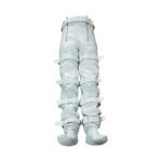 White Locking Pant with Rear Zip Front 1