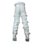 White Locking Pant with Rear Zip back 2