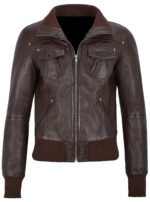 brown-short-bomber-leather-biker-jacket