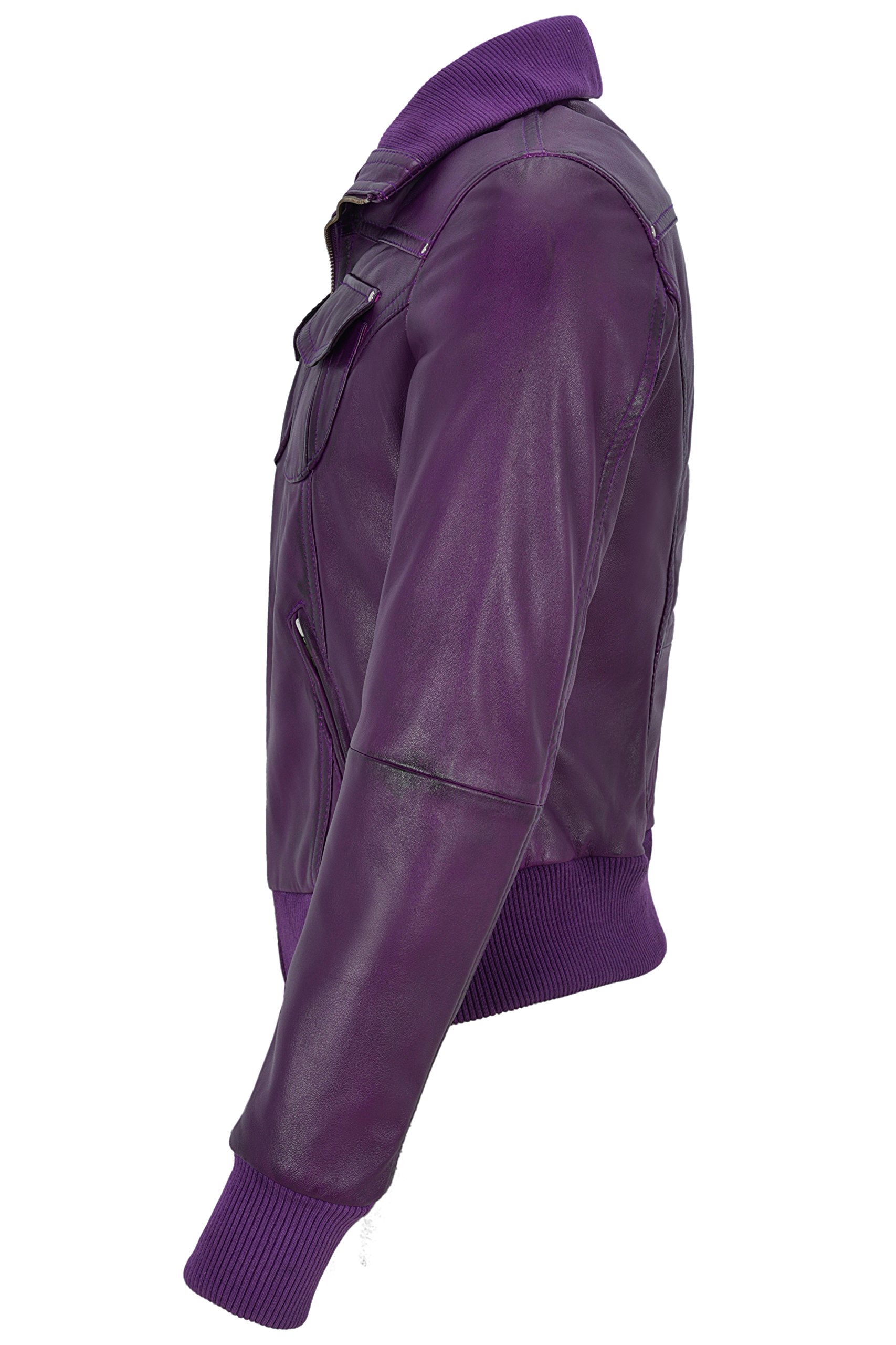 Winner leather look bomber jacket purple
