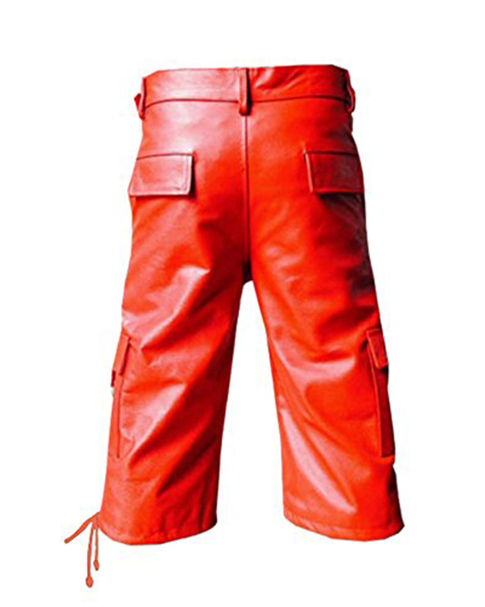 Faux Leather Cargo Shorts
