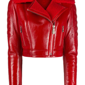 red-shearling-fur-leather-padded-biker-jacket