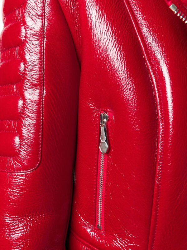 red-shearling-fur-leather-padded-biker-jacket