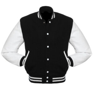 Black & White Varsity Letterman baseball jacketBlack & White Varsity Letterman baseball jacket