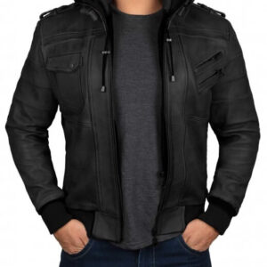 black-hooded-leather-bomber-jacket