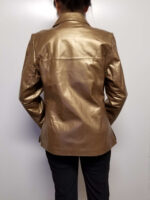 Bronze Metallic Leather Women Jacket