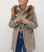 Faux Fur Coffee Hooded Coat