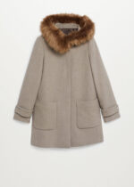 Faux Fur Coffee Hooded Coat