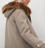 Faux Fur Coffee Hooded Coat