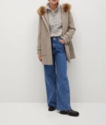 Faux Fur Coffee Hooded Coat