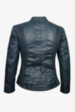 Greenish Slimfit Biker Leather Jacket