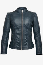 Greenish Slimfit Biker Leather Jacket