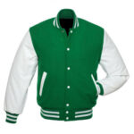 Letterman Baseball Varsity Jacket Green Wool