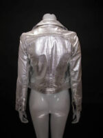 Metallic Silver Leather Vintage 1960s Jacket