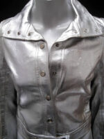 Metallic Silver Leather Vintage 1960s Jacket