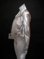 Metallic Silver Leather Vintage 1960s Jacket