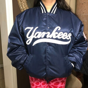 New York Navy Blue Yankees Satin Jacket