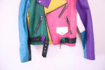 Rainbow Leather 80s Biker Jacket