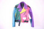 Rainbow Leather 80s Biker Jacket