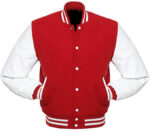 Red Letterman Varsity Baseball Wool Jacket