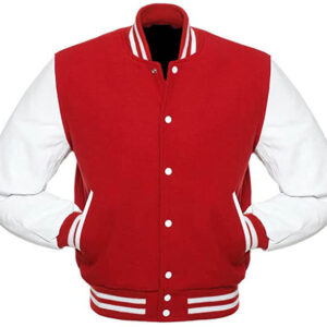 Red Letterman Varsity Baseball Wool Jacket