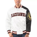 White&Black Chicago Blackhawks Satin Jacket