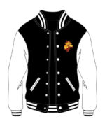 Custom Design Black & White Varsity Bomber Jacket