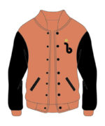 Custom Design Orange and Black Varsity Jacket