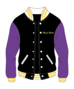 Custom Black and Purple Mens Varsity Jacket