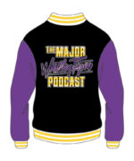 Custom Black and Purple Mens Varsity Jacket