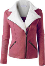 Berry Wool White Fur Women's Zip Up Jacket