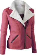 Berry Wool White Fur Women's Zip Up Jacket