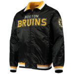 Boston Bruins Captain II Black and Gold Satin Jacket