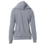 Grey Women's Zipper Long Sleeved Wool Jacket