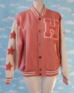 Hysteric Et Vous Pink and White Varsity Jacket
