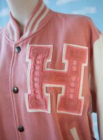 Hysteric Et Vous Pink and White Varsity Jacket