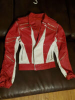 Michael Jackson Red White Leather Studded Jacket